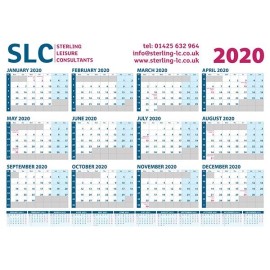 2020 Branded Wall Planner A2 Size