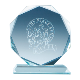Jade Glass Facetted Octagon Award