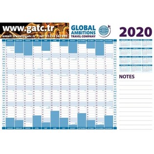 2020 Branded Wall Planner A3 Size