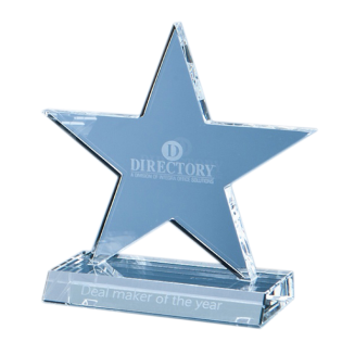 13cm Optical Crystal 5 Pointed Star Award
